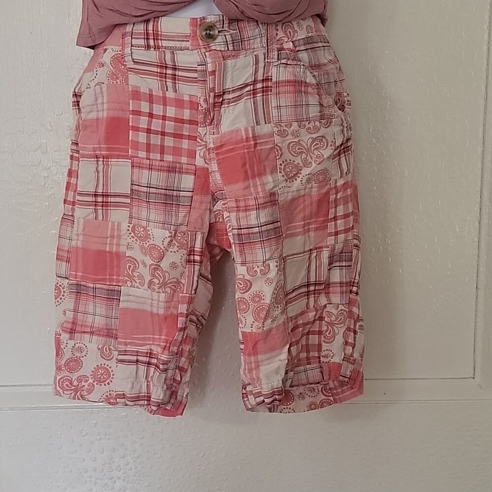 Girl's Pink Patchwork Bermuda Shorts Sz 14 Old Navy